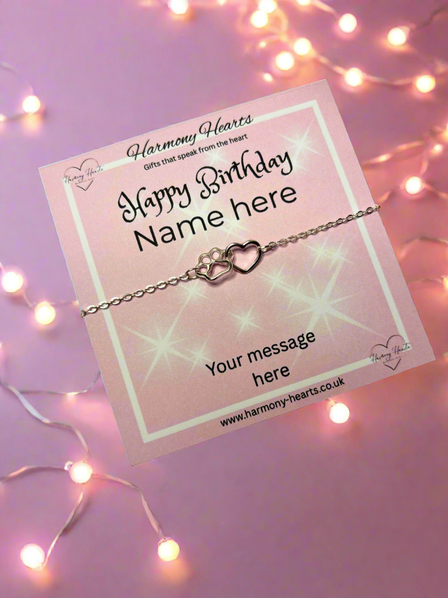Bracelet with Personalised Gift Card – Custom Name & Occasion | Birthday, Anniversary, Special Keepsake