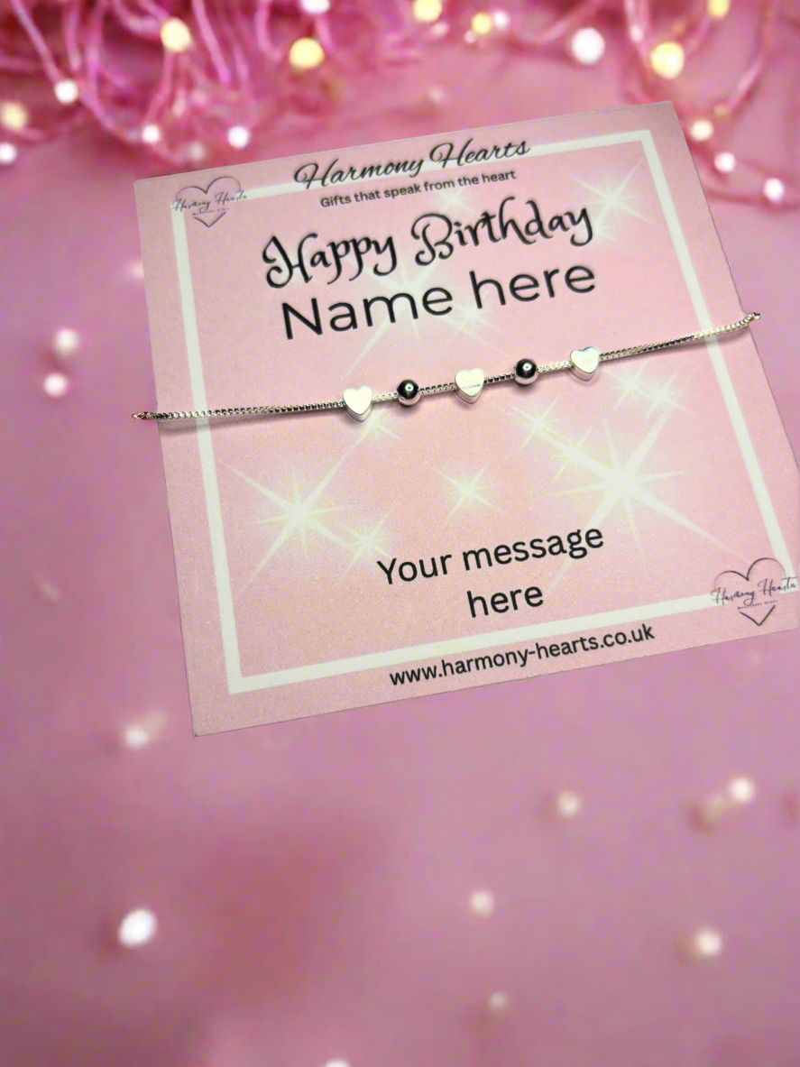 Bracelet with Personalised Gift Card – Custom Name & Occasion | Birthday, Anniversary, Special Keepsake