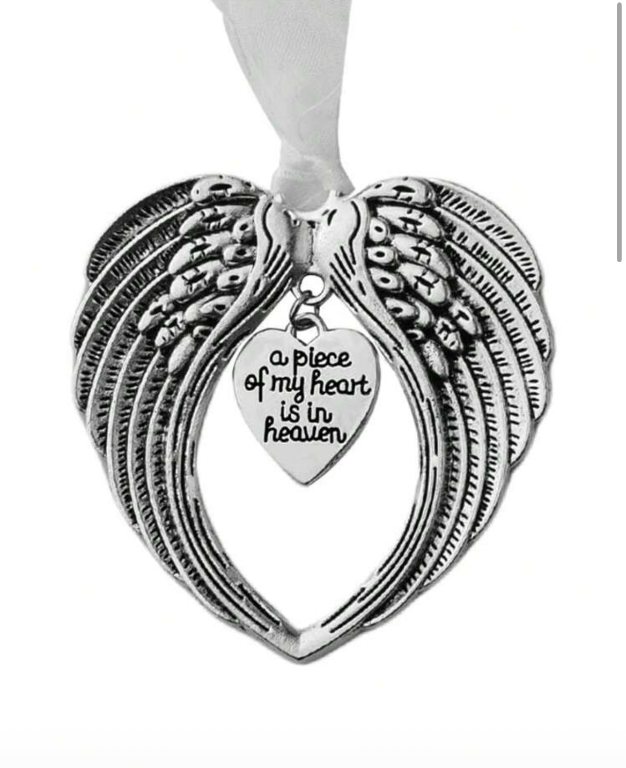 Angel wings memorial ornament