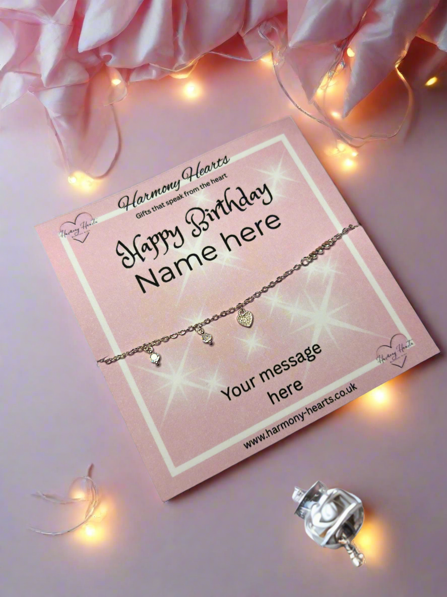 Bracelet with Personalised Gift Card – Custom Name & Occasion | Birthday, Anniversary, Special Keepsake