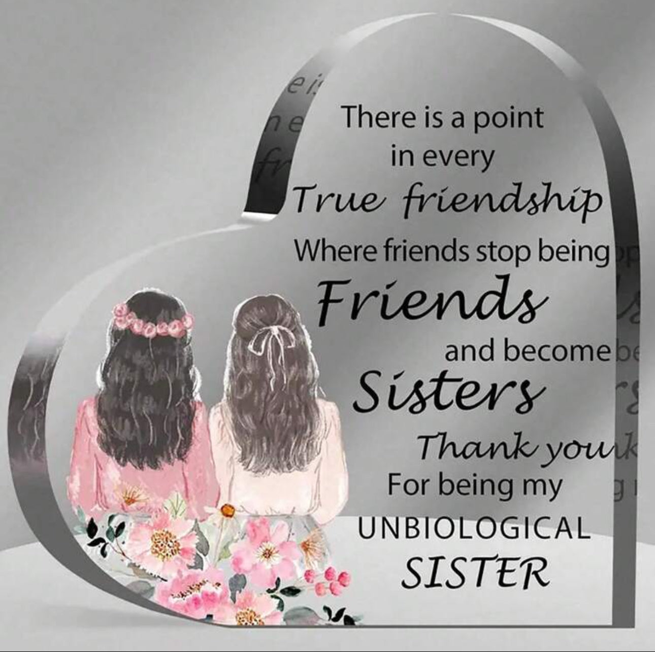 Heart acrylic friendship plaque