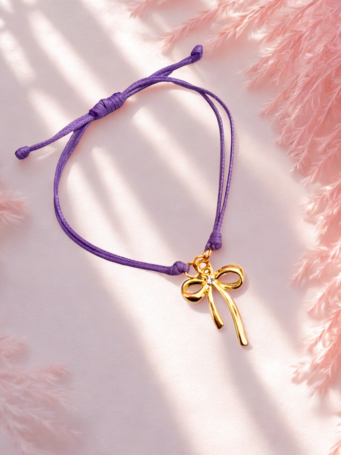 Wrapped in Gold – Festive Bow Charm Bracelet Gift on Poem Card