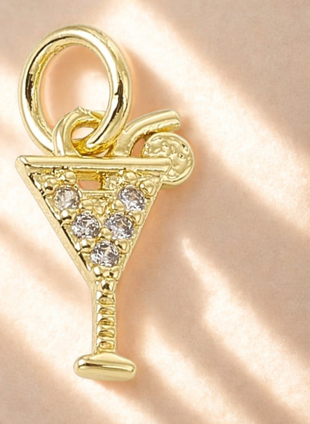 Gold Cocktail Glass Bracelet Gift on Poem Card