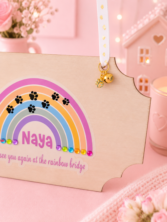 Personalised Rainbow Bridge Pet Memorial Sign | Dog & Cat Loss Gift