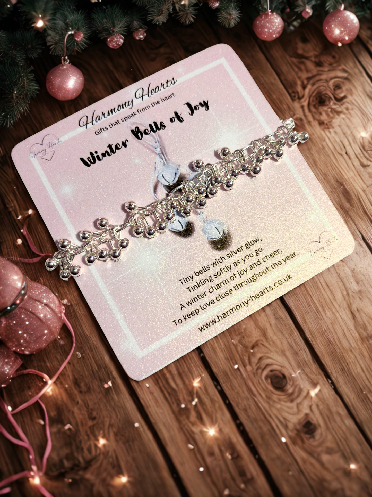 Winter Bells Charm Bracelet - Silver-Tone Jingle Bells Gift | Harmony Hearts