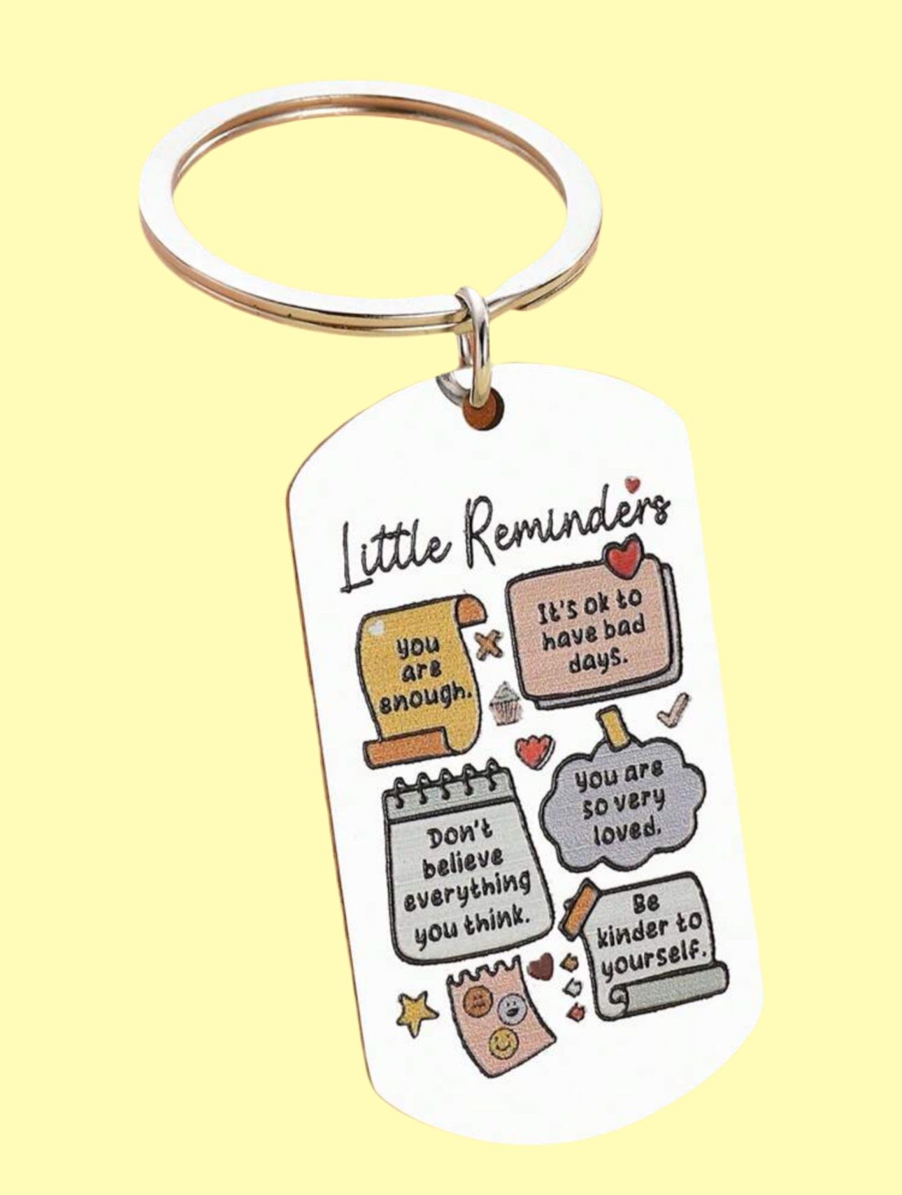 Little Reminders Keychain with Positive Affirmations – Pocket-Sized Positivity & Self-Care Gift