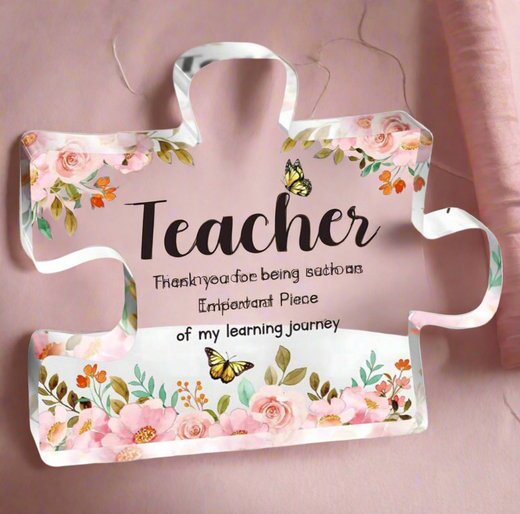 Teacher acrylic puzzle piece