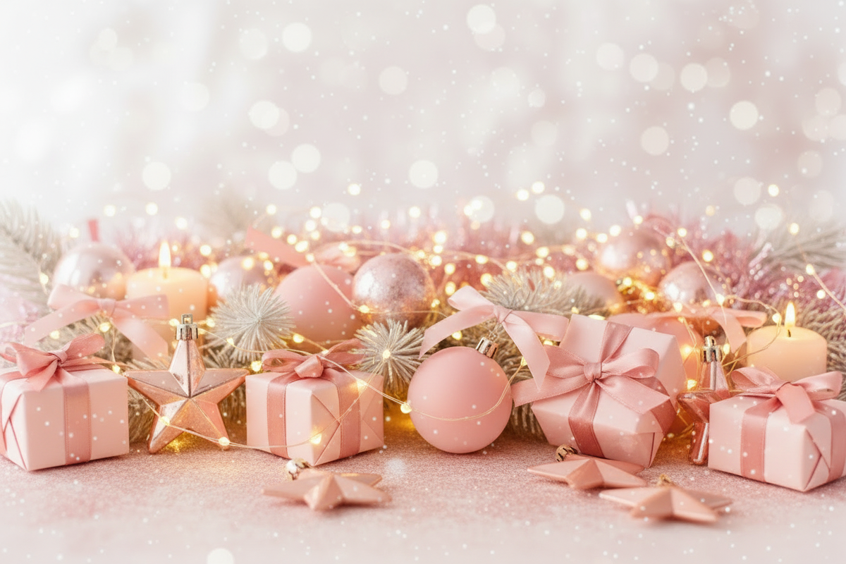 Festive Christmas jewellery with star earrings and pink Christmas sparkle