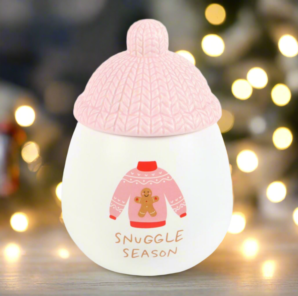 Snuggle Season Oil Burner – Pink Bobble Hat Design | Harmony Glow Collection