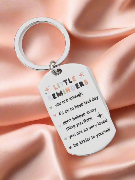 Little Reminders Keychain with Positive Affirmations – Pocket-Sized Encouragement Gift for Mental Health & Self-Love


