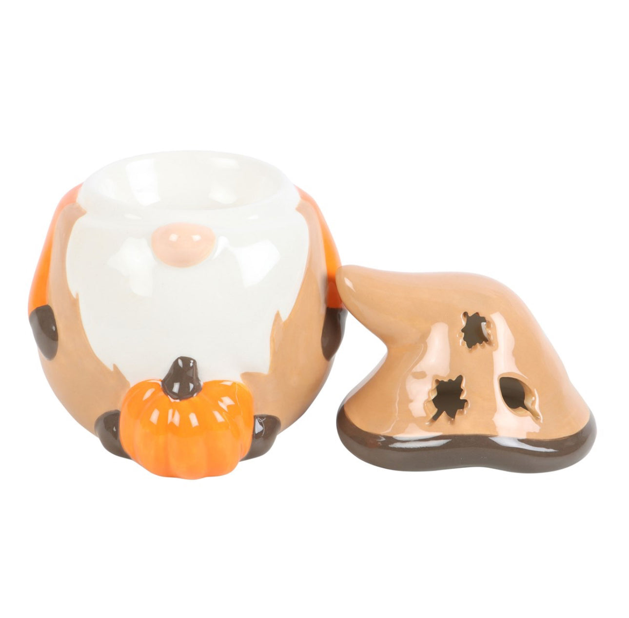 Gonk oil burner with lid standing next to it