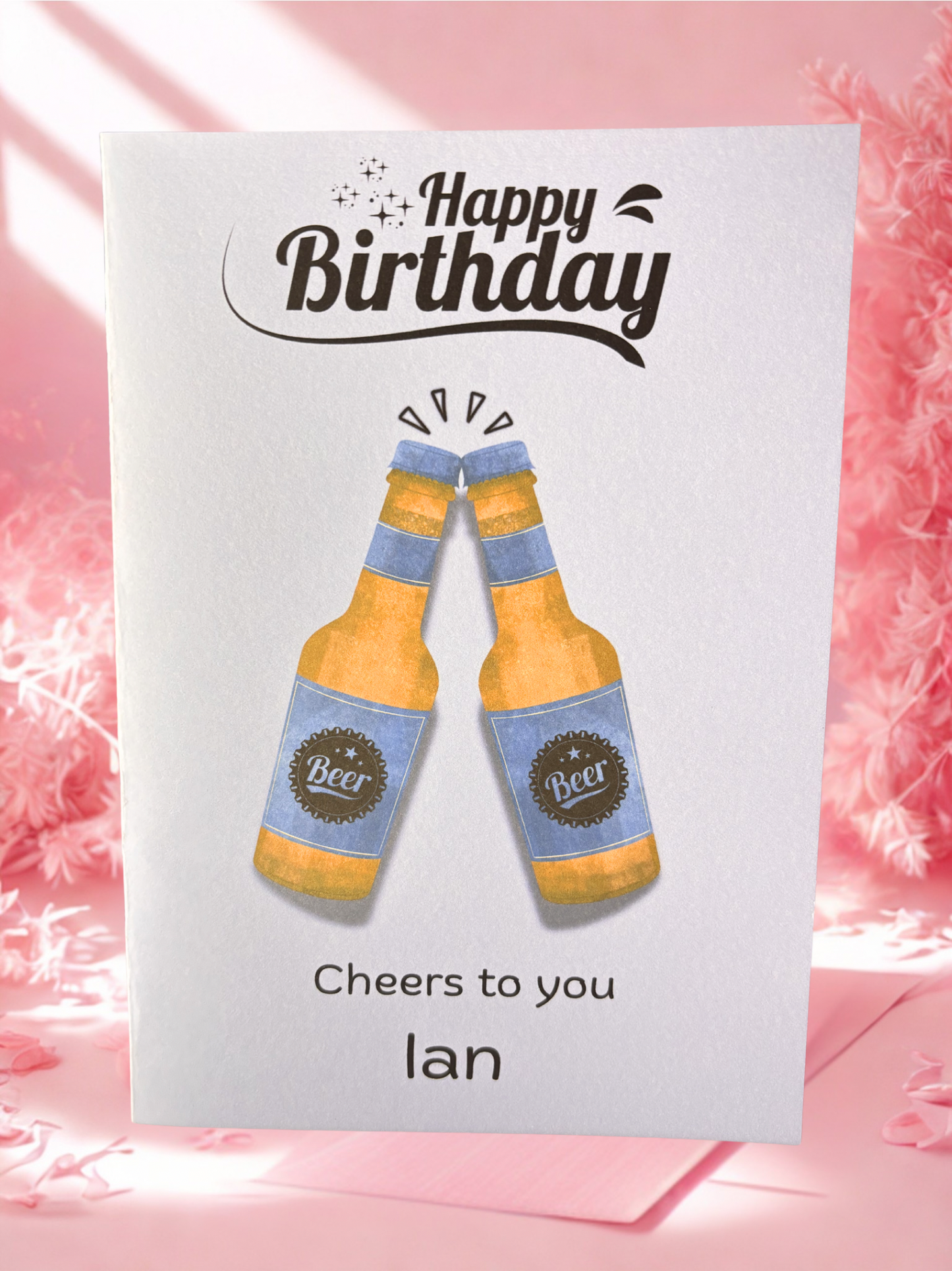 Birthday card with beer bottles