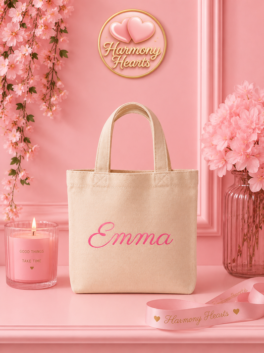 Small tote bag with personalised name 