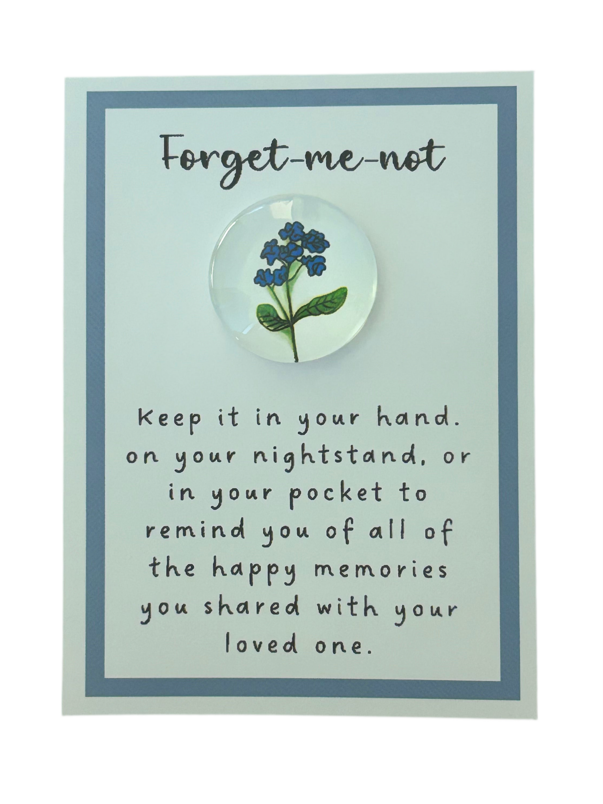 Forget me not pocket hug on a card