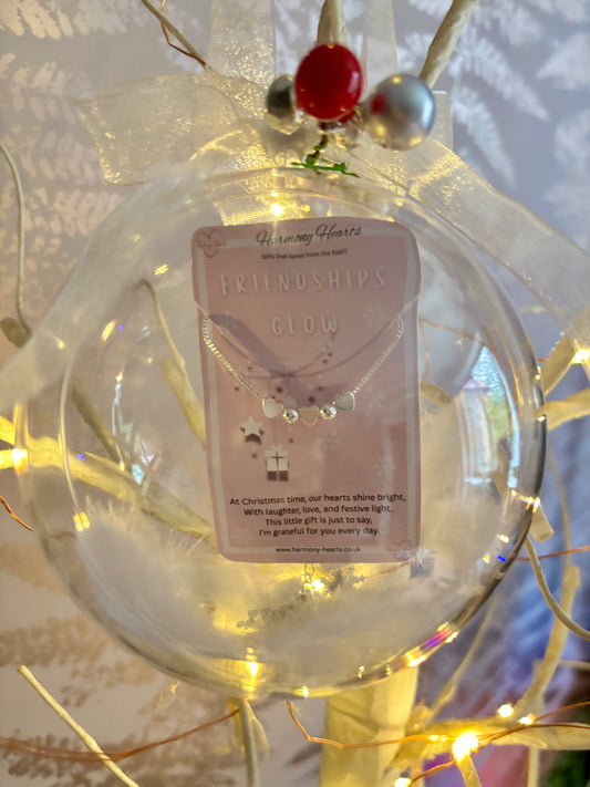 Clear Christmas bauble with a bracelet inside
