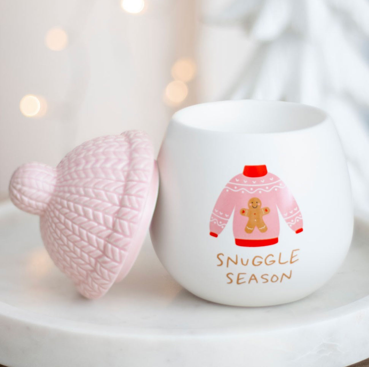 Snuggle Season Oil Burner – Pink Bobble Hat Design | Harmony Glow Collection