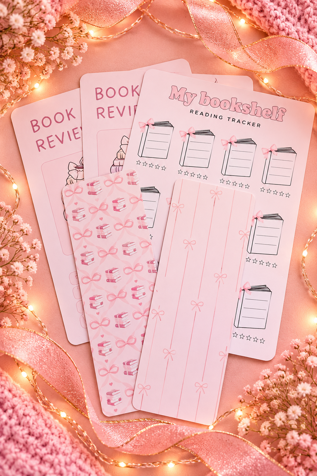 Pretty in Pink Bookish Gift Set – Bookmarks & Reading Trackers