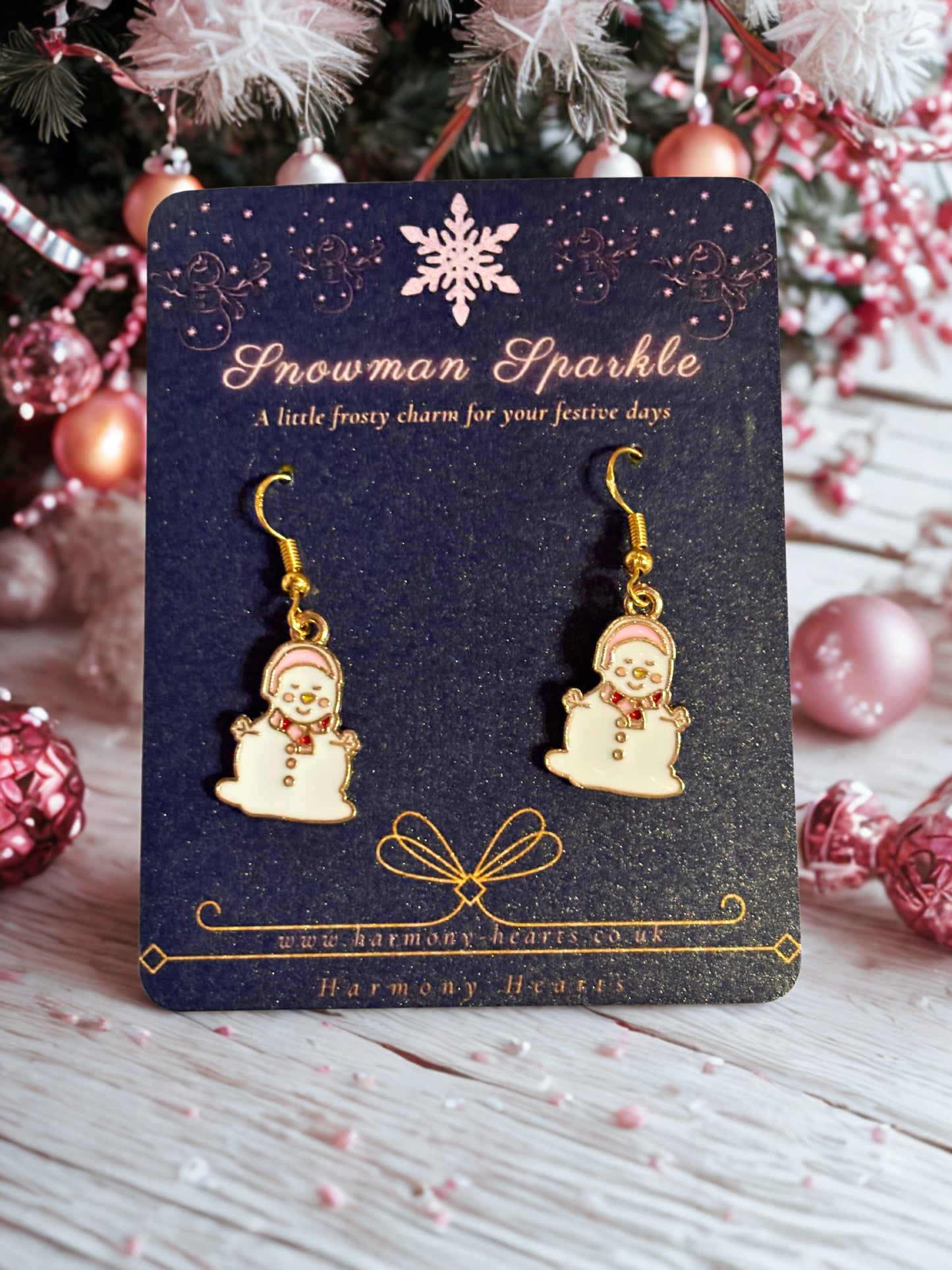 Snowman Sparkle – Festive Earrings