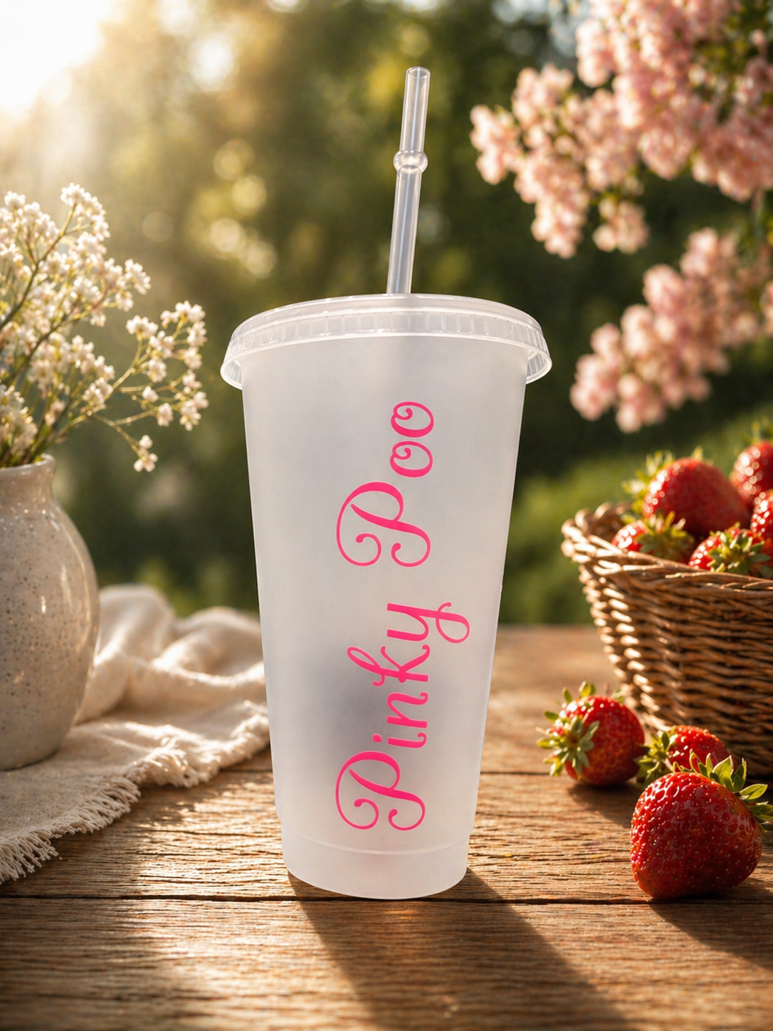 Personalised Iced Drink Cup with Straw | 720ml Reusable Tumbler