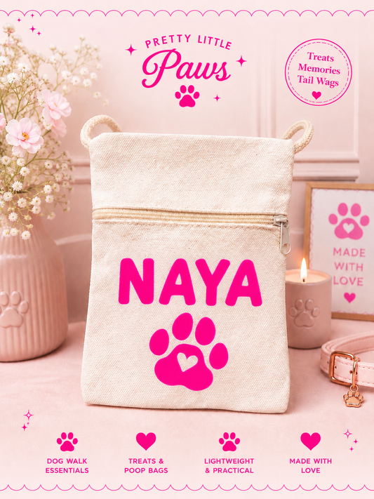 Pretty Little Paws Personalised Dog Treat & Walk Pouch