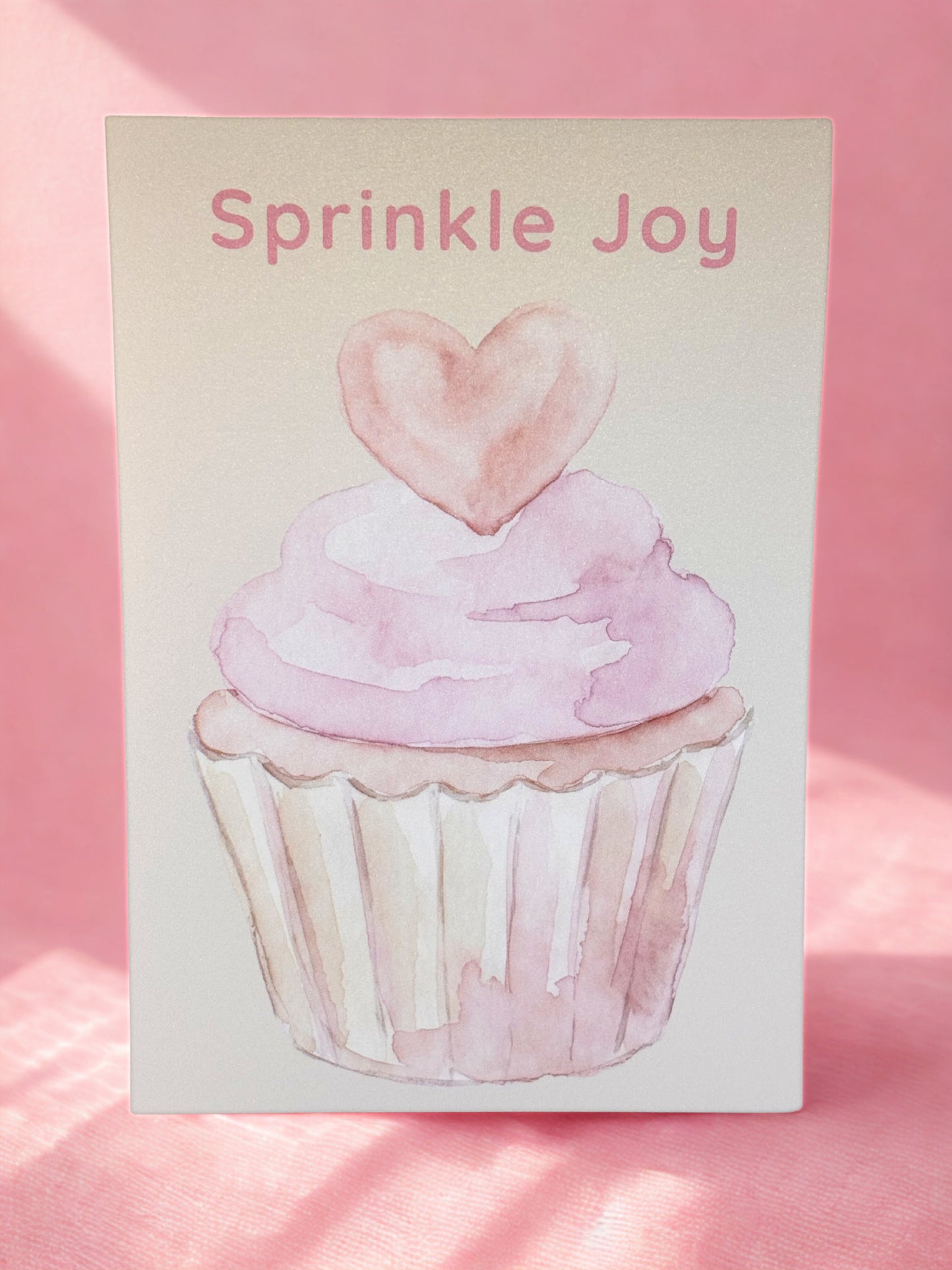 Cupcake print with the words Sprinkle Joy