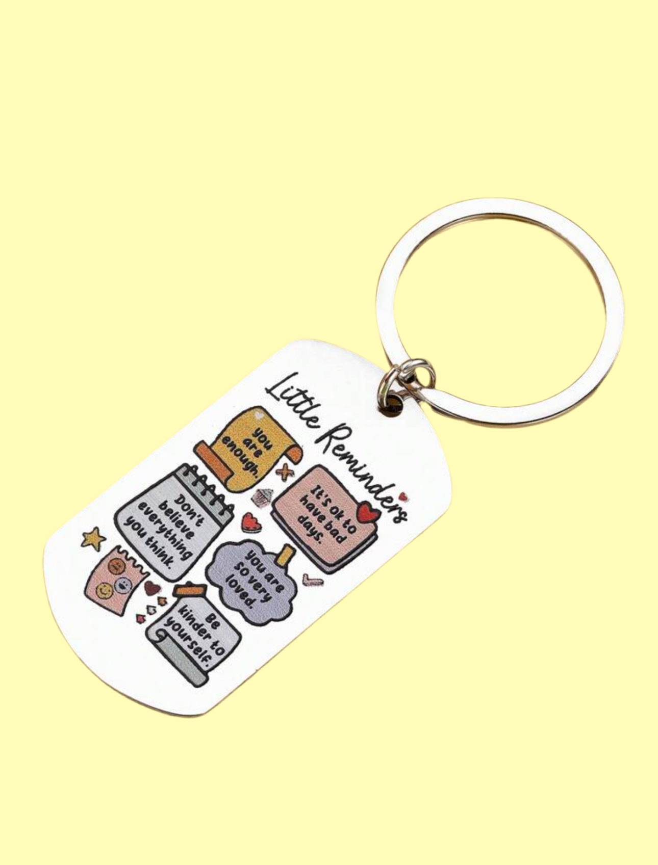 Little Reminders Keychain with Positive Affirmations – Pocket-Sized Positivity & Self-Care Gift

