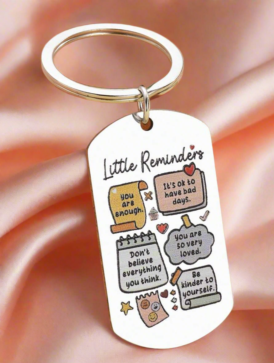 Little Reminders Keychain with Positive Affirmations – Pocket-Sized Positivity & Self-Care Gift

