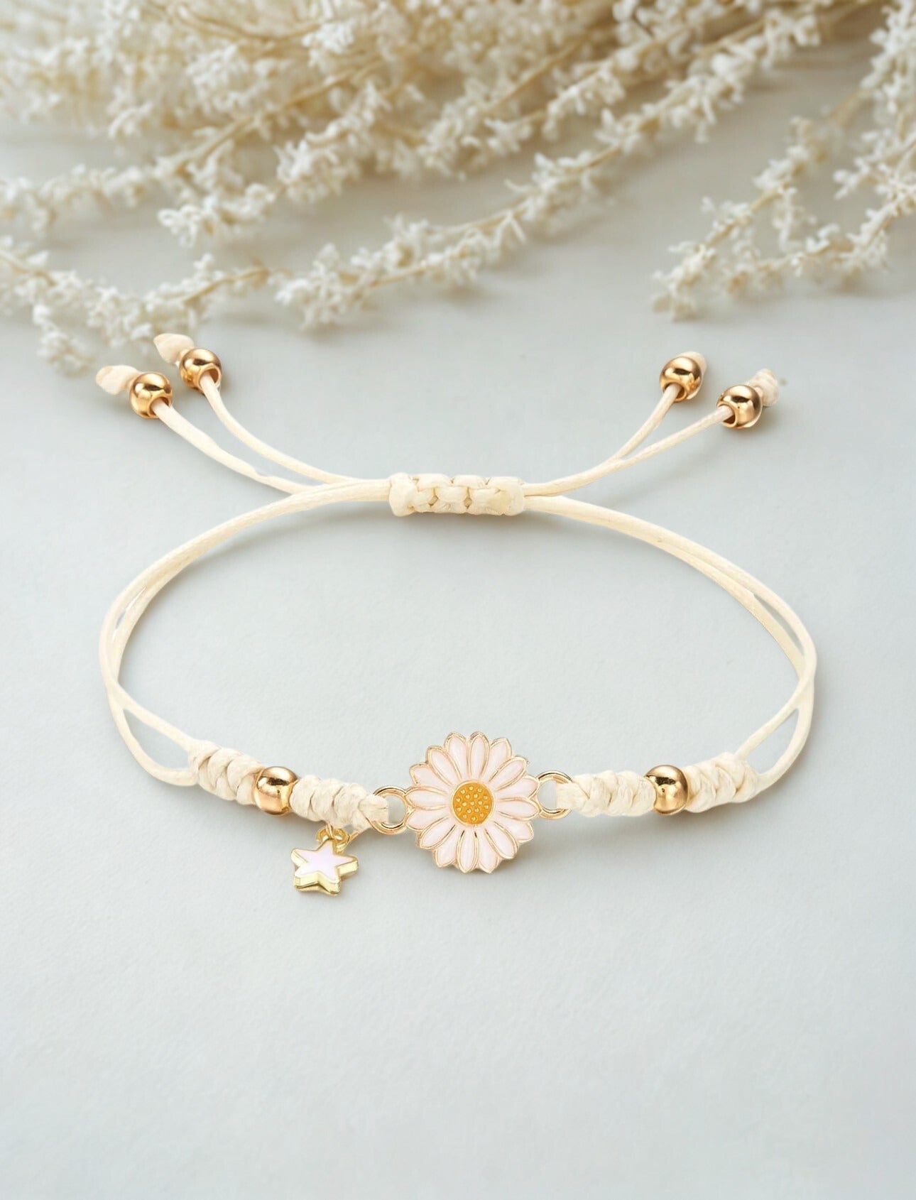 Daisy Flower cord bracelet 