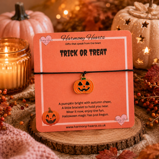 Wish bracelet with pumpkin charm