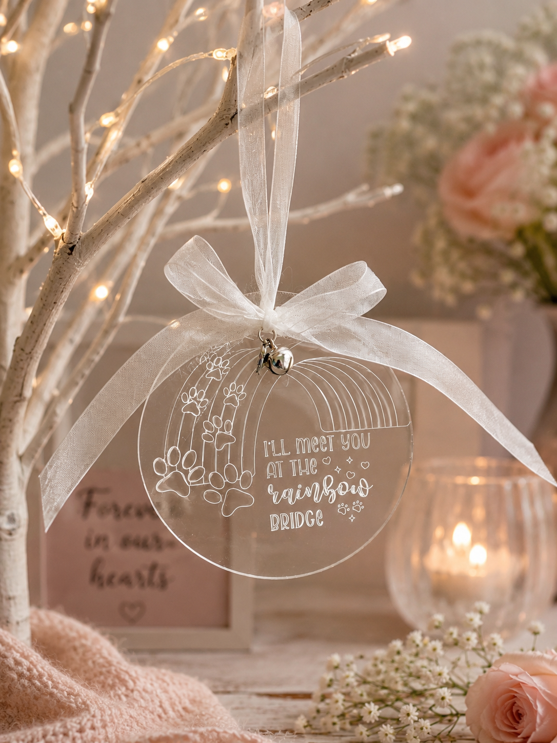 Personalised Rainbow Bridge Decoration | Pet Memorial Keepsake