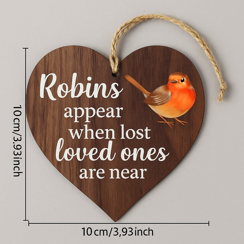 Robin heart shaped plaque