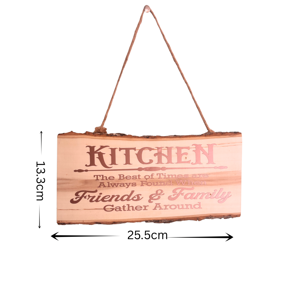 Wooden sign with  text on a white background