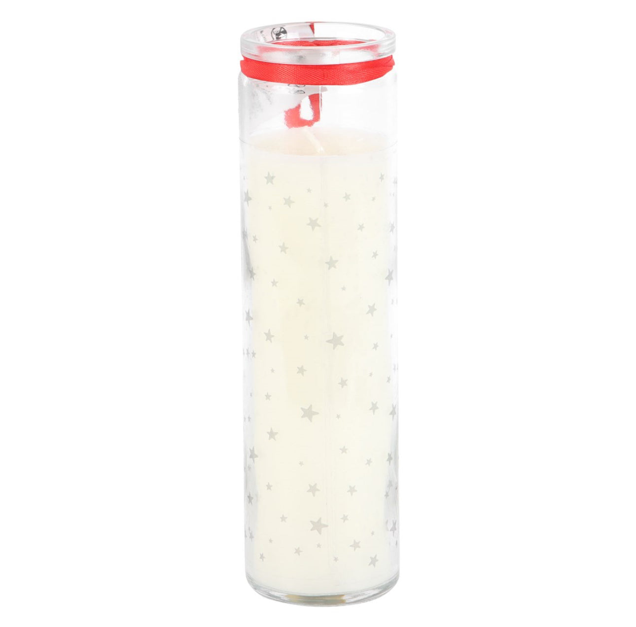 Tall white advent candle with stars
